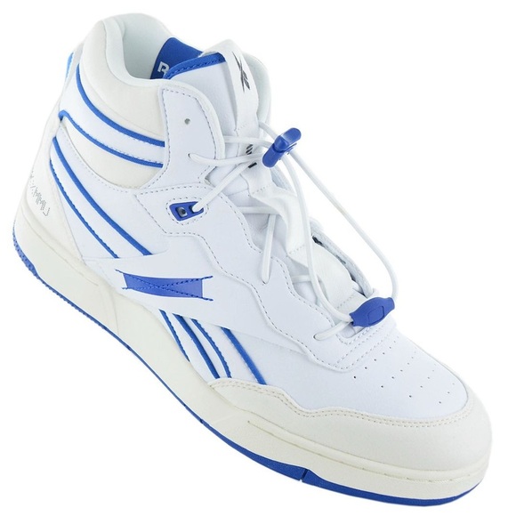Reebok White and Blue High-Top Sneakers main image 4